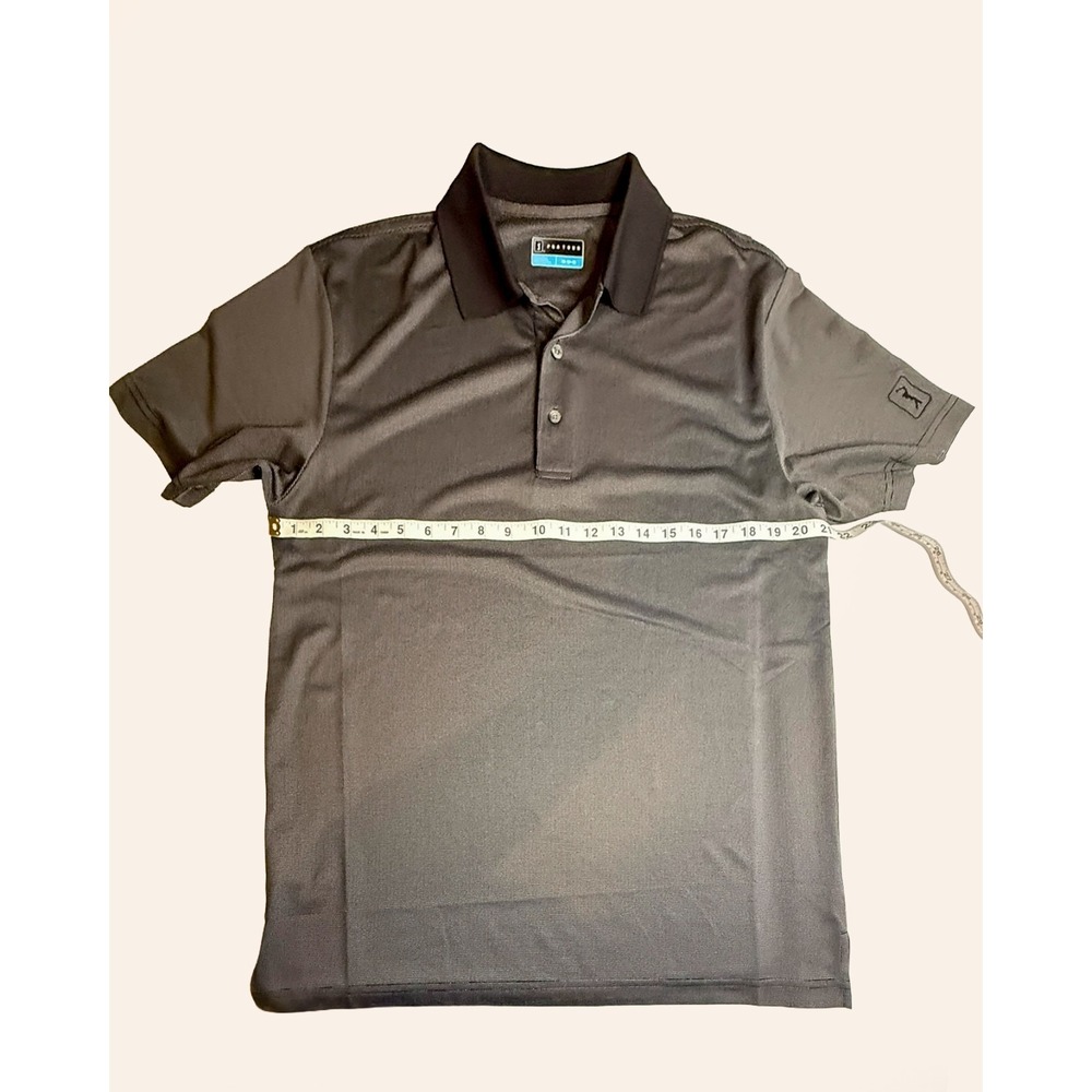 Mens PGA Tour short Sleeve Blade Collar Polo Solid Black Large - Picture 7 of 9